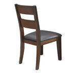 Ensemble de 2 chaises de salle à manger Simple Relax en similicuir et bois, couleur cerisier foncé