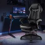 Chaise de jeu e-sport réglable Costway avec appuie-tête rembourré, support lombaire bleu/noir/gris/rouge