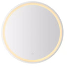 Miroir de salle de bain mural lumineux tri-couleur Dane rond sans cadre anti-buée avant/arrière avec toucher intelligent - JONATHAN Y
