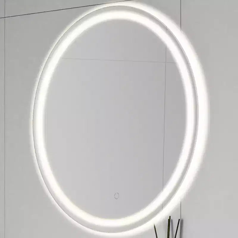 Miroir de salle de bain mural lumineux tri-couleur Dane rond sans cadre anti-buée avant/arrière avec toucher intelligent - JONATHAN Y