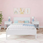 Cadre de lit double Max & Lily avec tête de lit, plateforme de lit en bois massif pour enfants