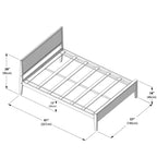 Cadre de lit double Max & Lily avec tête de lit, plateforme de lit en bois massif pour enfants