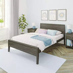 Cadre de lit double Max & Lily avec tête de lit, plateforme de lit en bois massif pour enfants