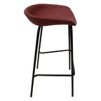 Tabouret de bar moderne LeisureMod Servos en similicuir rembourré et structure en fer noir
