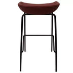 Tabouret de bar moderne LeisureMod Servos en similicuir rembourré et structure en fer noir