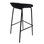 Tabouret de bar moderne LeisureMod Servos en similicuir rembourré et structure en fer noir