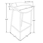 Tabouret de bar moderne LeisureMod Servos en similicuir rembourré et structure en fer noir