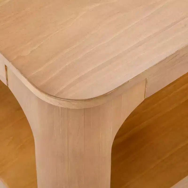 Table basse rectangulaire moderne Plank+Beam en bois massif 40 avec étagère de rangement