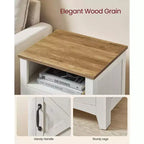 VASAGLE Table de chevet de style ferme avec porte coulissante, Table de chevet avec rangement, Table d'appoint, Table de nuit avec compartiment ouvert