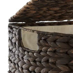 Panier à linge demi-lune Casafield avec couvercle et sac de doublure amovible, panier à linge tressé en jacinthe d'eau pour vêtements, serviettes