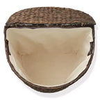 Panier à linge demi-lune Casafield avec couvercle et sac de doublure amovible, panier à linge tressé en jacinthe d'eau pour vêtements, serviettes