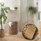 Panier à linge demi-lune Casafield avec couvercle et sac de doublure amovible, panier à linge tressé en jacinthe d'eau pour vêtements, serviettes