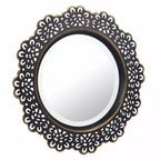 12.5 Miroir mural décoratif en dentelle métallique florale - Collection Stonebriar