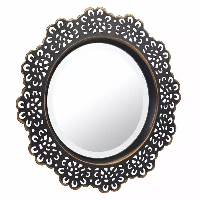 12.5 Miroir mural décoratif en dentelle métallique florale - Collection Stonebriar