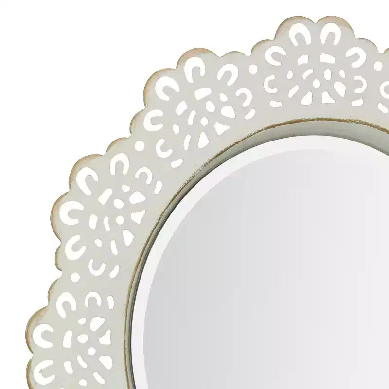 12.5 Miroir mural décoratif en dentelle métallique florale - Collection Stonebriar