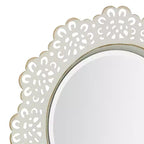 12.5 Miroir mural décoratif en dentelle métallique florale - Collection Stonebriar