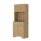 Bahut sur pied 67''/71, Meuble bar, Vaisselier pour cuisine et salle à manger, Naturel 4A - ModernLuxe