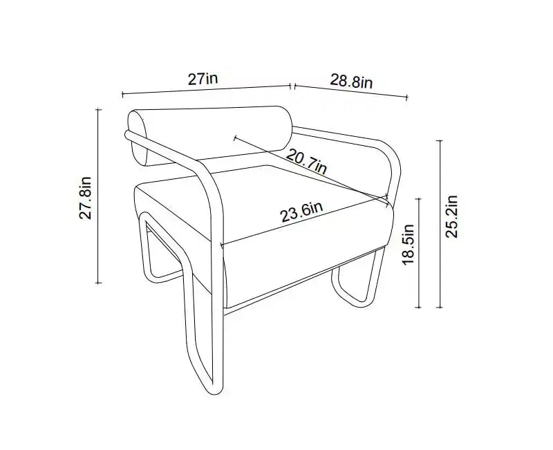Fauteuil d'appoint moderne en fer, confortable et paresseux pour le salon et la chambre 4A - ModernLuxe