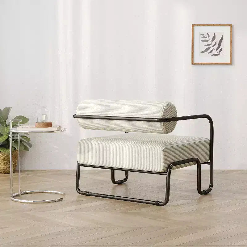 Fauteuil d'appoint moderne en fer, confortable et paresseux pour le salon et la chambre 4A - ModernLuxe