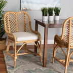 bali & pari Arween Modern Bohemian Natural Brown Rattan Dining Chair
