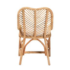 bali & pari Chaise de salle à manger Arween en rotin naturel, style bohème moderne, marron