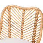 bali & pari Chaise de salle à manger Arween en rotin naturel, style bohème moderne, marron