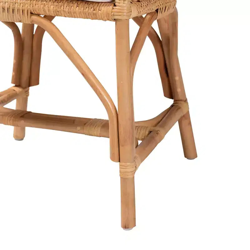 bali & pari Chaise de salle à manger Arween en rotin naturel, style bohème moderne, marron