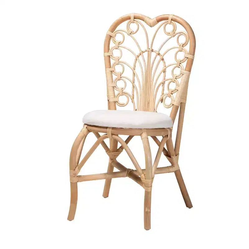 Chaise de salle à manger Jerica bali & pari en rotin naturel, style bohème moderne, couleur marron