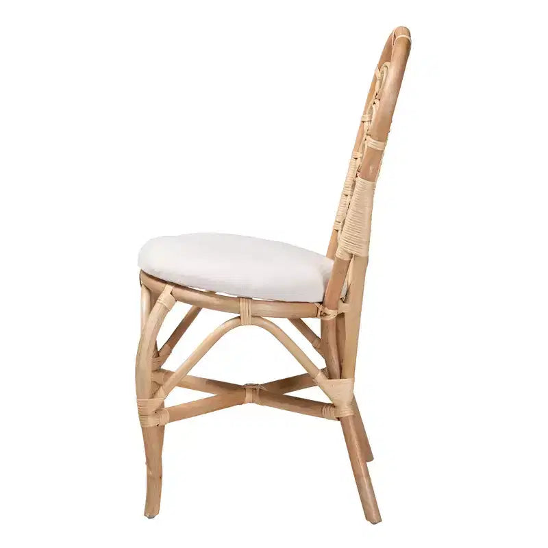 Chaise de salle à manger Jerica bali & pari en rotin naturel, style bohème moderne, couleur marron