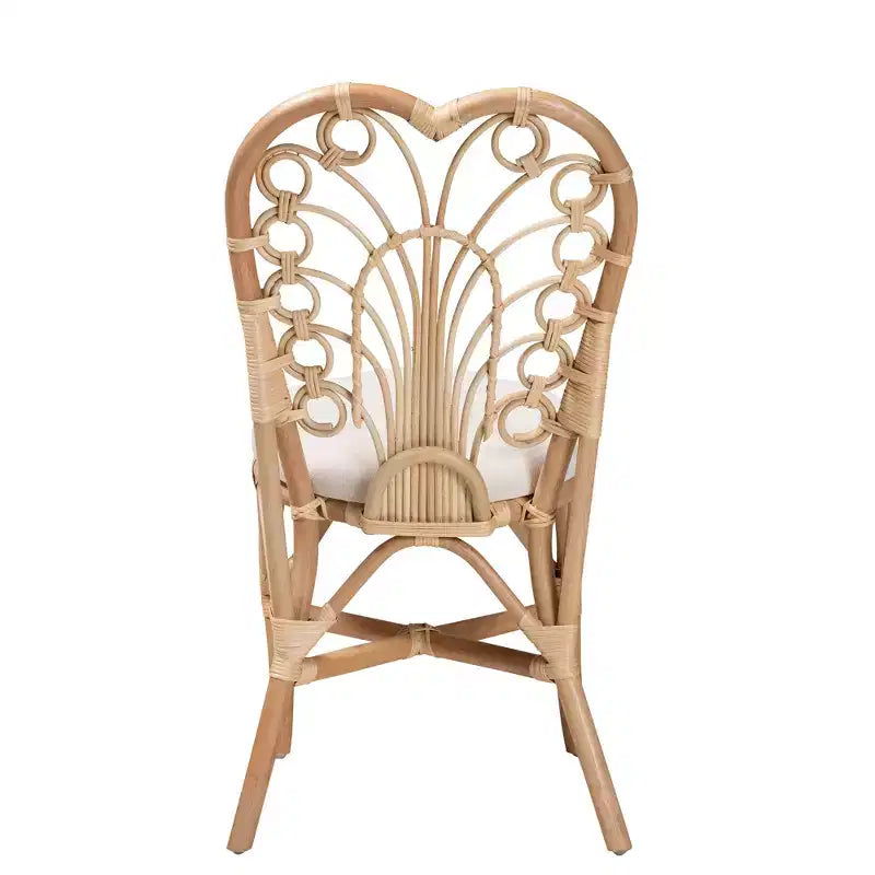 Chaise de salle à manger Jerica bali & pari en rotin naturel, style bohème moderne, couleur marron