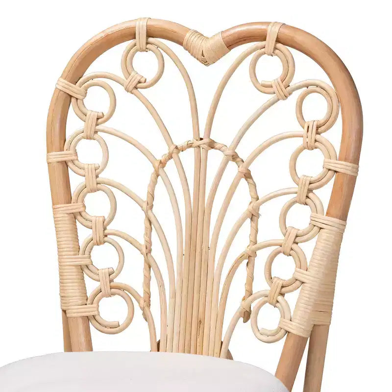Chaise de salle à manger Jerica bali & pari en rotin naturel, style bohème moderne, couleur marron