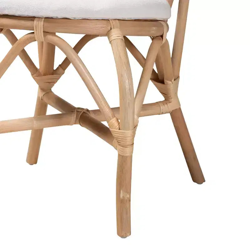 Chaise de salle à manger Jerica bali & pari en rotin naturel, style bohème moderne, couleur marron