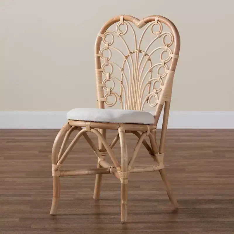 Chaise de salle à manger Jerica bali & pari en rotin naturel, style bohème moderne, couleur marron