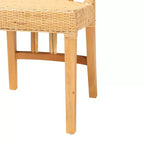 Chaise de salle à manger bali & pari Monaco en bois d'acajou avec finition brun chêne et rotin naturel de style bohème moderne
