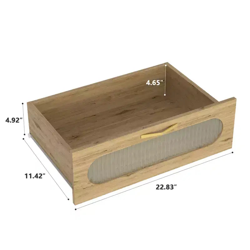 Commode à 4/6 tiroirs, commode moderne en bois avec poignées métalliques, organisateur de rangement Naturel 4A - ModernLuxe