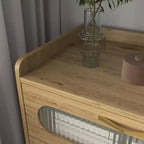Commode à 4/6 tiroirs, commode moderne en bois avec poignées métalliques, organisateur de rangement Naturel 4A - ModernLuxe