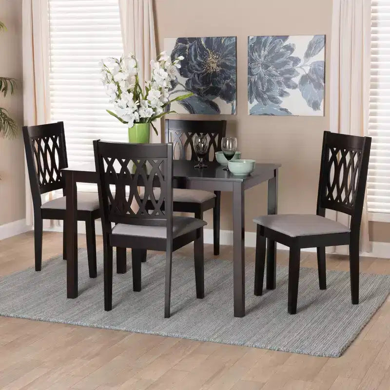 Baxton Studio Florencia Modern Fabric and Wood Dining Set