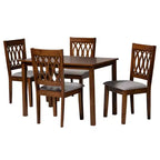 Ensemble de salle à manger moderne Baxton Studio Florencia en tissu et bois