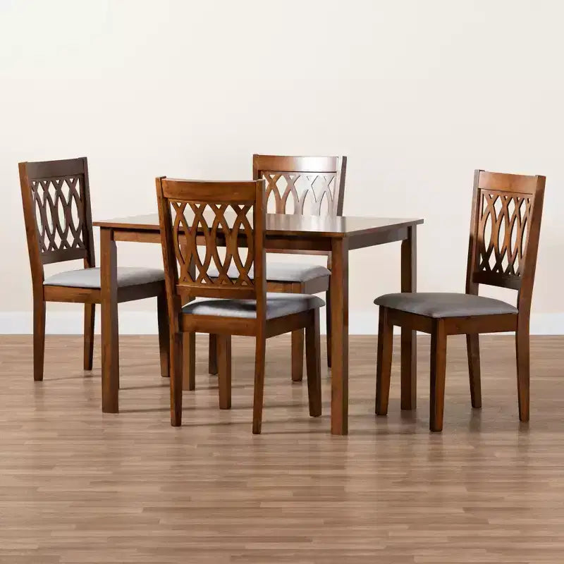 Ensemble de salle à manger moderne Baxton Studio Florencia en tissu et bois