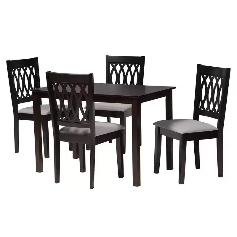 Ensemble de salle à manger moderne Baxton Studio Florencia en tissu et bois