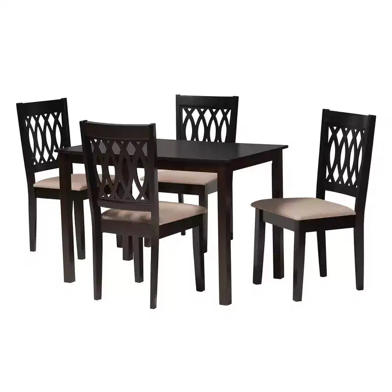 Ensemble de salle à manger moderne Baxton Studio Florencia en tissu et bois