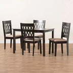 Ensemble de salle à manger moderne Baxton Studio Florencia en tissu et bois