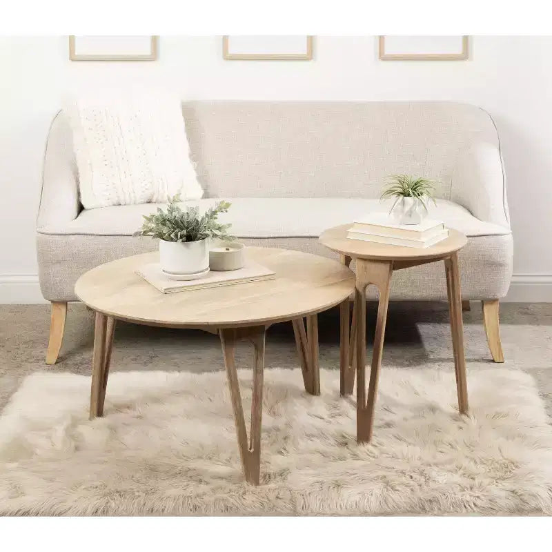 Table d'appoint ronde Kate and Laurel Kershaw, 40,6 x 40,6 x 55,9 cm, naturel
