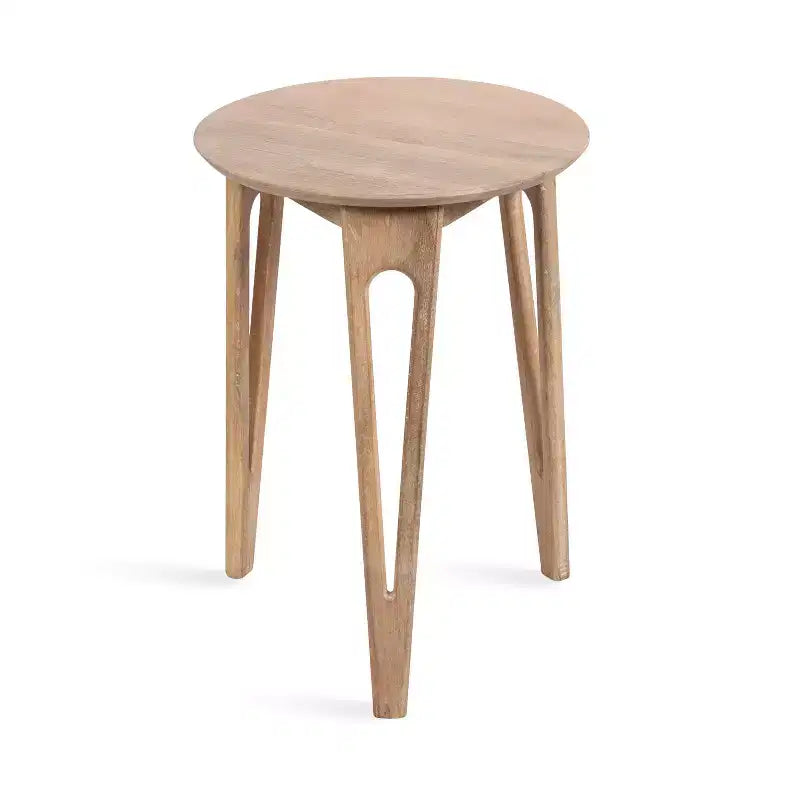 Table d'appoint ronde Kate and Laurel Kershaw, 40,6 x 40,6 x 55,9 cm, naturel