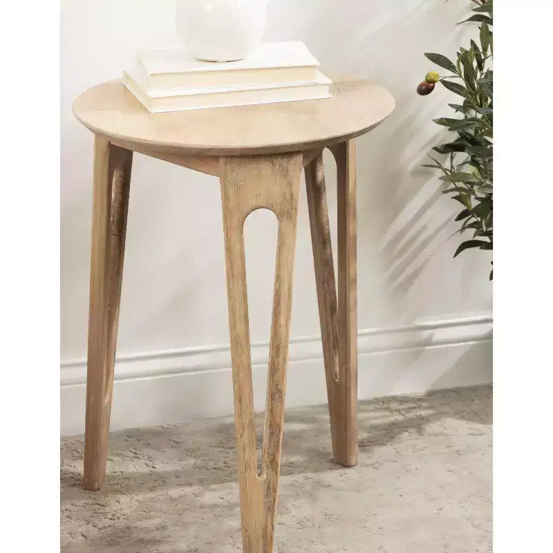 Table d'appoint ronde Kate and Laurel Kershaw, 40,6 x 40,6 x 55,9 cm, naturel