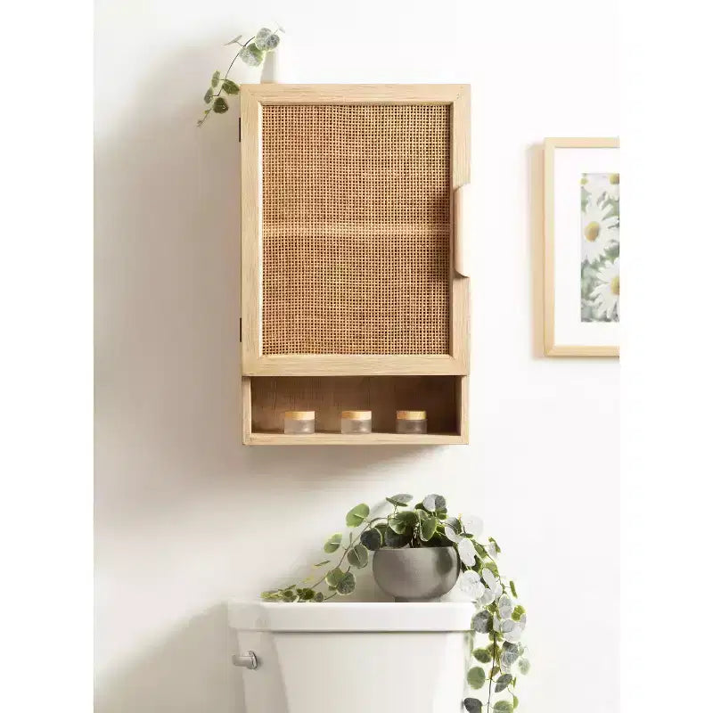Kate & Laurel All Things Decor Armoire murale en rotin Ori Naturel