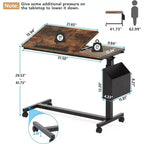Bureau portable en C Tribesigns, bureau pour ordinateur portable mobile réglable en hauteur avec roulettes