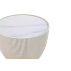 Table d'appoint moderne Anderson en similicuir Manhattan Comfort avec plateau en céramique imitation marbre