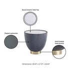 Table d'appoint moderne Anderson en similicuir Manhattan Comfort avec plateau en céramique imitation marbre