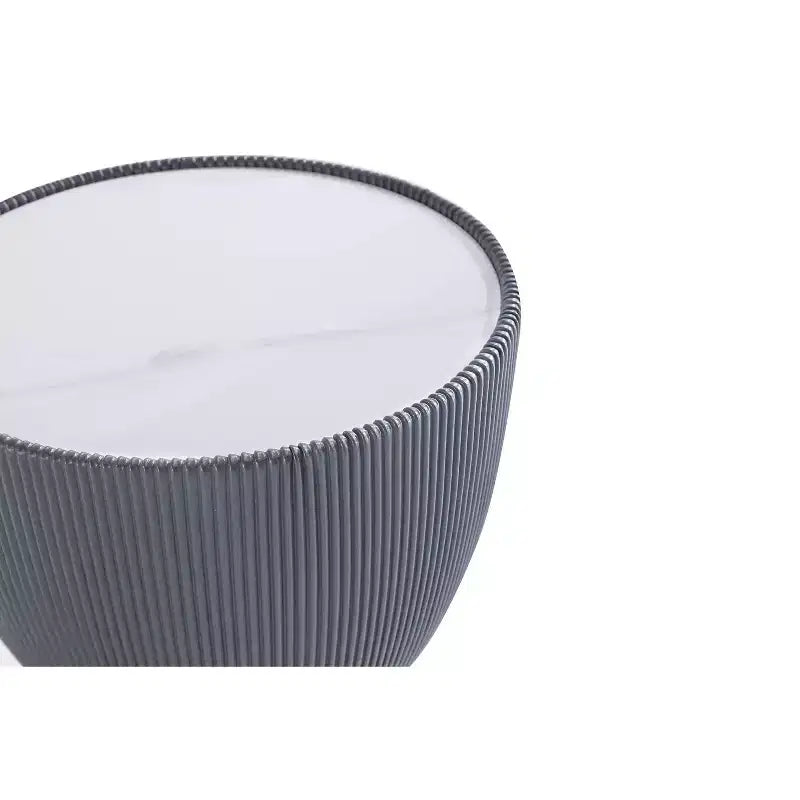 Table d'appoint moderne Anderson en similicuir Manhattan Comfort avec plateau en céramique imitation marbre